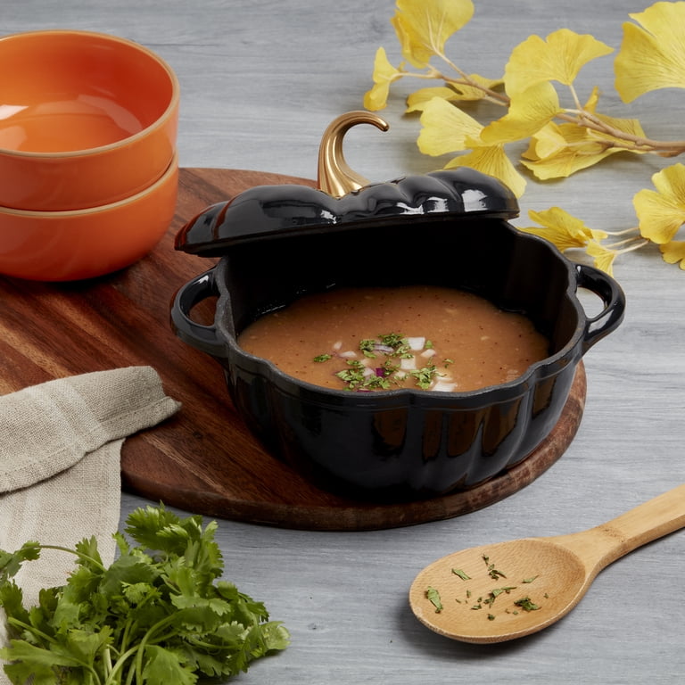 Smith & Clark 2 Quart Pumpkin Enameled Cast Iron Dutch Oven