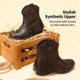 thumbnail image 2 of BURUDANI Girls’ Western Ankle Boots Cowgirl Riding Boots for Little & Big Kids, 2 of 4