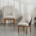 thumbnail image 2 of Set of 4 Gilsea Fabric, Synthetic Leather & Brown Finish Side Chair, Wooden Dining Room Chairs, High Back Kitchen Chair, Farmhouse Dining Chairs for Kitchen, Dining Room (Brown), 2 of 8