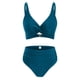 thumbnail image 5 of Traje de baño de bikini liso sin mangas para mujer, traje de baño push-up acolchado, conjuntos de blusa de traje de baño de poliéster para mujer, 5 of 6