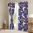thumbnail image 3 of Manfei Colorful Cartoon Butterfly Curtains and Drapes Pack of 2 (52x63 Each),Rustic Plant Floral Black Out Curtains, 3 of 6