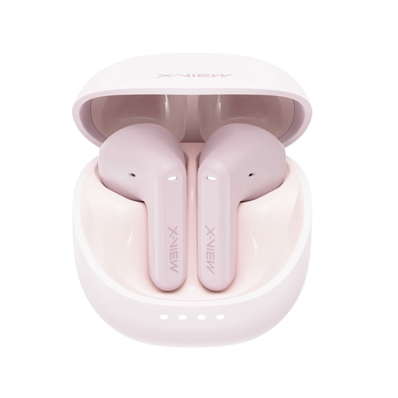 Audífonos Inalámbricos Xpods6 Rosas con Bluetooth 5.4, Micrófono y Estuche de Carga – Livianos, Ergonómicos Hasta 26 Horas de Autonomía X-view
