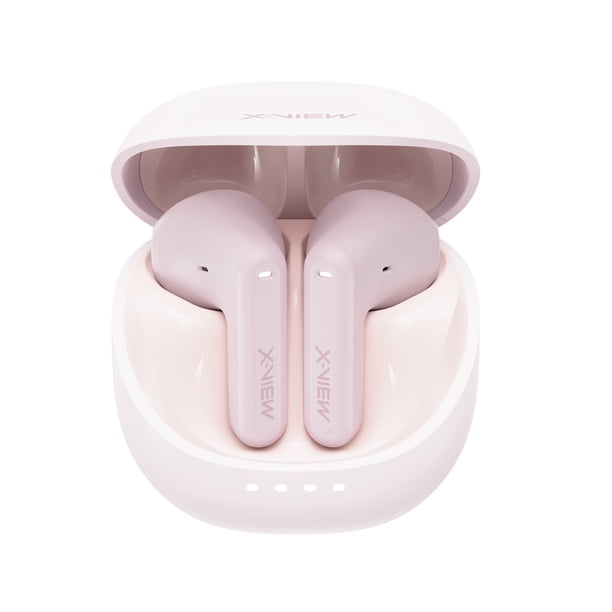 Audífonos Inalámbricos Xpods6 Rosas con Bluetooth 5.4, Micrófono y Estuche de Carga – Livianos, Ergonómicos Hasta 26 Horas de Autonomía X-view