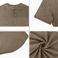 thumbnail image 4 of Men's Neck Short Sleeve T Shirt Breathable Casual Button Placket Tee Solid Color Slim Fit Lightweight Summer Tops, 4 of 6