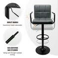 thumbnail image 6 of Luxvie Bar Stools Set of 2 with Back and Arms Swivel Bar Chairs Counter Height Barstools Adjustable Bar Chair for Home and Kitchen Counter(Dark Gray+Black Base, 2pcs), 6 of 9