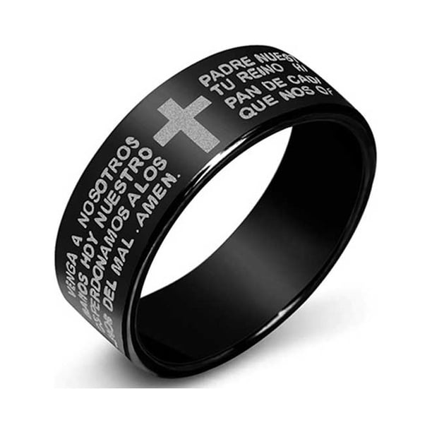 Anillo Vintage para hombre, para viajar, senderismo, fiesta portátil, banquete, boda, anillos de acero inoxidable, joyería para decoración de Ropa, zapatos y accesorios Miscelánea Negro once Sonducket AP014448-10