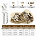 Coil Roofing Nails, 1Inch × .120Inch 15 Degree Round Head Smooth