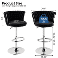 thumbnail image 2 of Mieres Velvet Bar Stools Set of 4, Adjustable Height Swivel Pub Chairs with Woven Back, Counter Height Dining Chairs with Footrest, 360° Rotating Kitchen Island Stools for Home & Bar, Black, 2 of 8