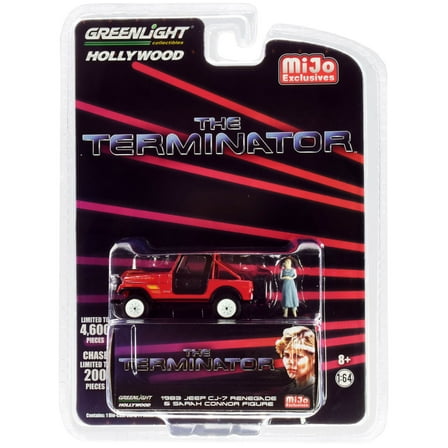 1983 Jeep CJ-7 Renegade Red w/ Sarah Connor Figure "The Terminator" (1984) Movie Ltd Ed 4,600 pcs 1/64 Car by Greenlight