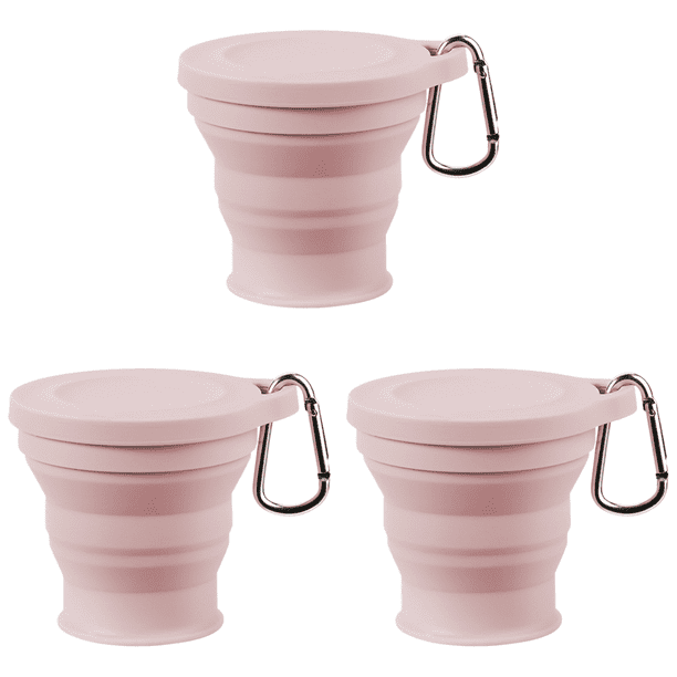 Plegable 180 Ml Con Tapa Retráctil Portátil Silicona para Viajes () Rosa