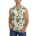 thumbnail image 3 of Uemuo Vintage Animals Palm Tree Pattern Men's Sleeveless T-Shirt,Muscle Athletic Tank Top, Moisture-wicking Quick-dry Breathable Classic Tee Top for Gym Run Outdoor Sports-Small, 3 of 8
