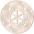 thumbnail image 1 of Escultura de madera de 12 pulgadas con diseño de flor de toro, geometría sagrada, para decoración del hogar, cortada con láser, para colgar en la pared, 1 of 7