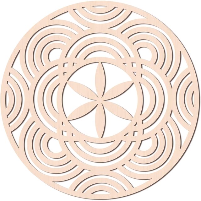 Escultura de madera de 12 pulgadas con diseño de flor de toro, geometría sagrada, para decoración del hogar, cortada con láser, para colgar en la pared