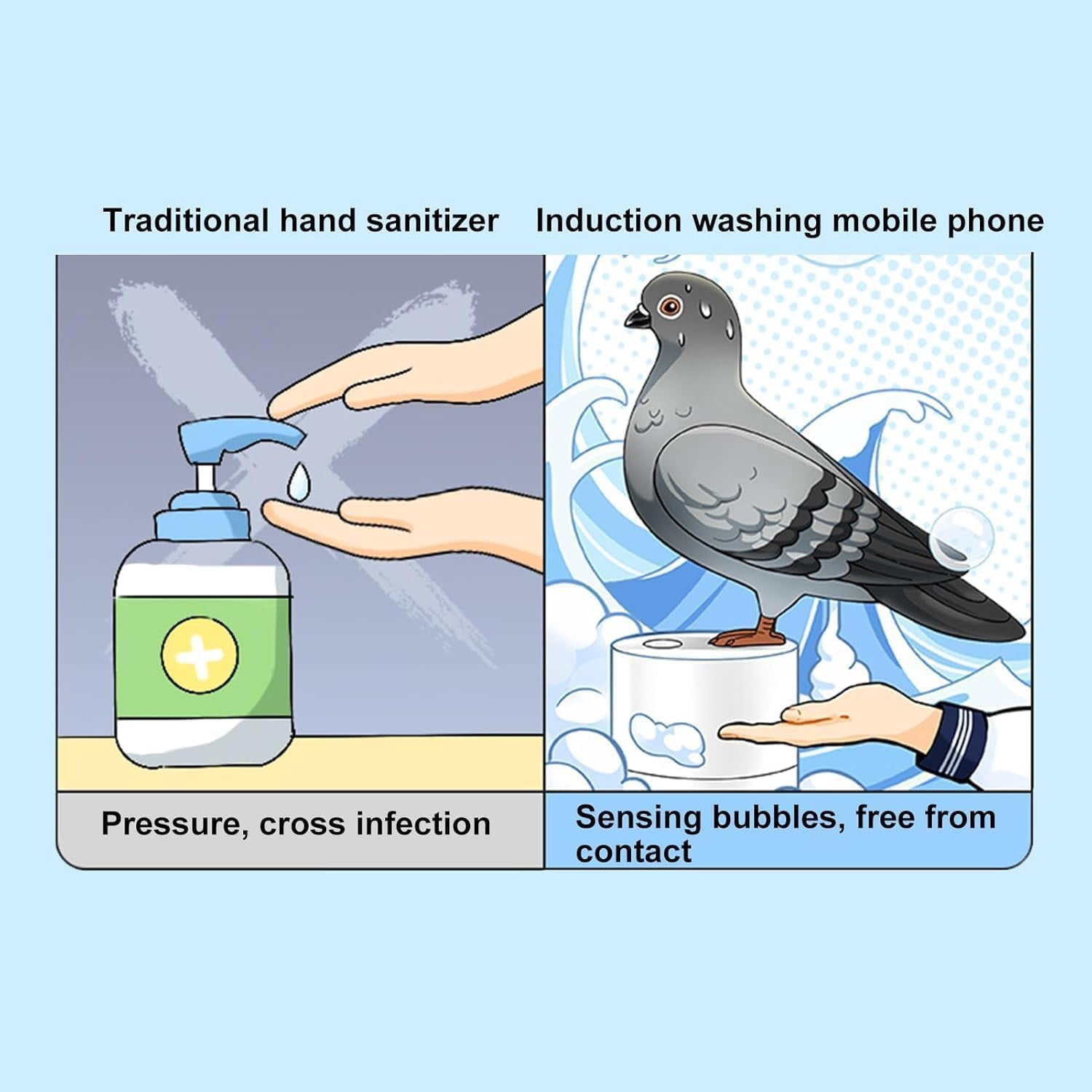The Dirty Birdy Soap Dispenser (300ml/10oz), Bird Poop Soap Dispenser, Funny Foam Soap Dispenser for Bathroom & Kitchen