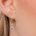 thumbnail image 3 of Gem Stone King 14K Yellow Gold Blue Tanzanite Earrings for Women | 0.89 Cttw | Gemstone December Birthstone | Pear Shape 6X4MM, 3 of 6