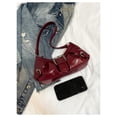 thumbnail image 3 of Bolso Verdusa Y2k Monedero Goth Hebilla Punk Hobo Burgundy, 3 of 6