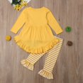 thumbnail image 4 of 2pcs Baby Girl Ruffles Flower Tops Dress+Striped Pants Legging Outfit Clothes, 4 of 5