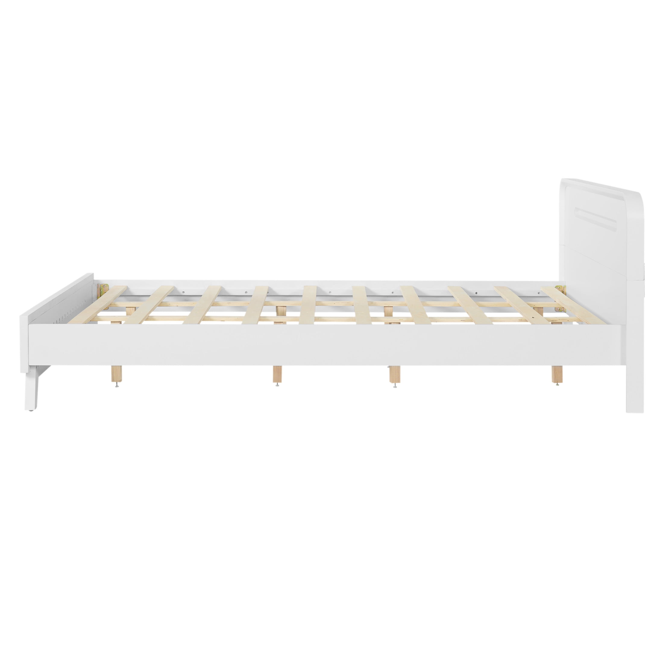 Christopher Knight Home Elegant Wooden Queen Size Bed Frame with Headboard, White