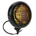 thumbnail image 3 of Headlight Universal Motorcycle Headlight Amber Lens Retro Round Lamp W/Grill Guard 120W 6in, 3 of 8