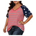 thumbnail image 4 of DEXIO Women Plus-Size Tops V Neck T Shirts Plus Size Women American Flag Shirt Flag Striped Star Graphic 4th of July Tops Independence Day Tee,2X, 4 of 8