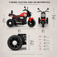 thumbnail image 3 of FUPOJH 12V 3 Wheel Kids Electric Motorcycle, Ride On Car with Bluetooth Music,AUX,USB,Red, 3 of 10