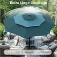 thumbnail image 5 of Alpha Joy 10ft 3 Tier Auto-tilt Outdoor Patio Umbrella Beach Garden Double Vented Table Umbrella with Solar Lights, Peacock Blue & Cerulean, 5 of 7