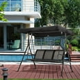 Outdoor Patio Canopy Swing Chair 3Person 4507 (Black)