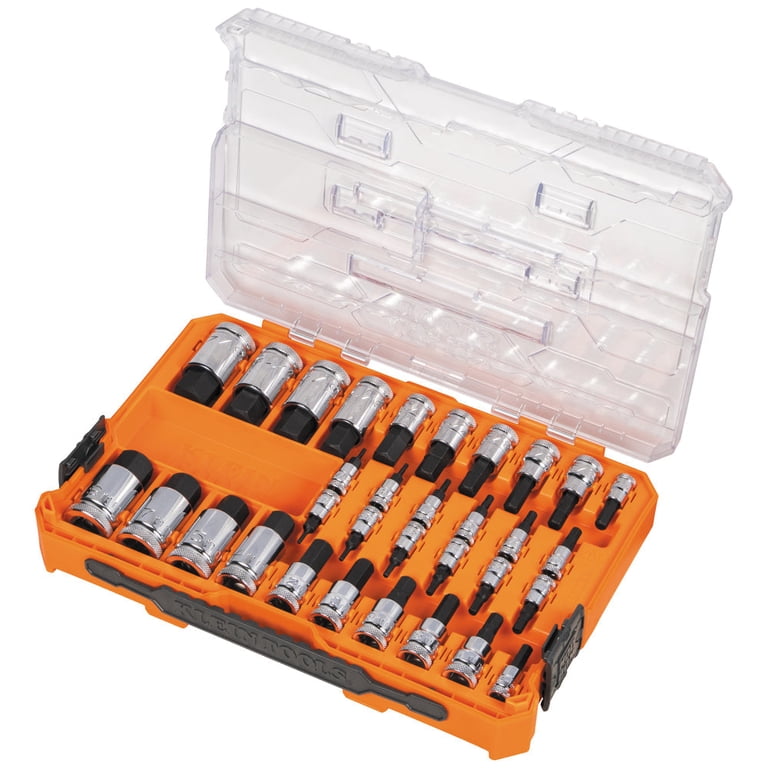 かなけいセット Klein Tools 65233HEX Knurled Hex Bit Socket Set, SAE and Metric
