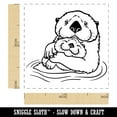 thumbnail image 2 of Mom Sea Otter and Baby Mother's Day Self-Inking Rubber Stamp Ink Stamper - Sky Blue Ink - Small 1 Inch, 2 of 7