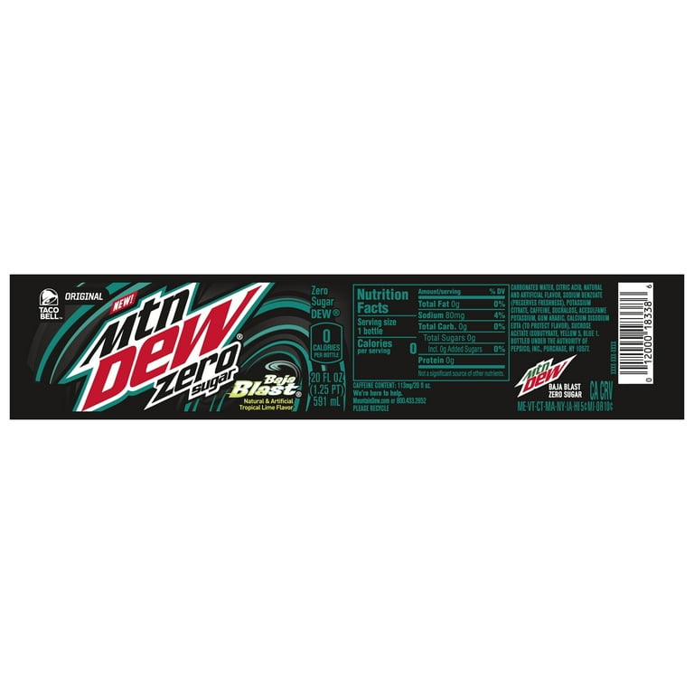 DTM・DAW Sugar Mountain Dew Baja Blast Zero Sugar Soda Pop Same-Day