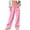 Pink, variant on Fashion Comfortable Pants For Women Trendy Lace-Up Casual Solid Color High-Waisted Wide-Leg Sports Gray Athletic Pants for Workout Running (S)Summer Spring And Fall Wear