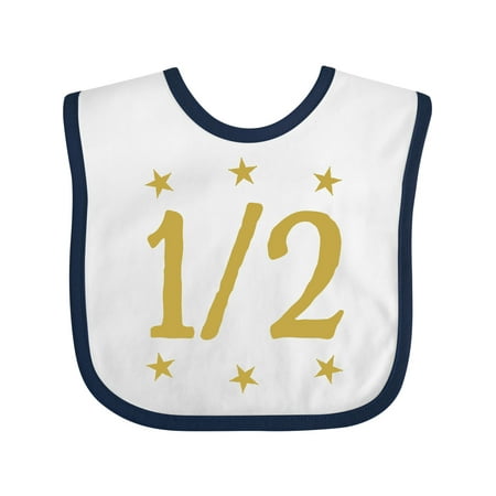 

Inktastic Half Birthday Gold Stars Outfit Gift Baby Boy or Baby Girl Bib