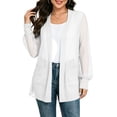 thumbnail image 2 of Beach Cover Ups for Women Chiffon Cardigan Open Front 3/4 Sleeve Sheer Lightweight Swimwear Cover Up Top, 2 of 6