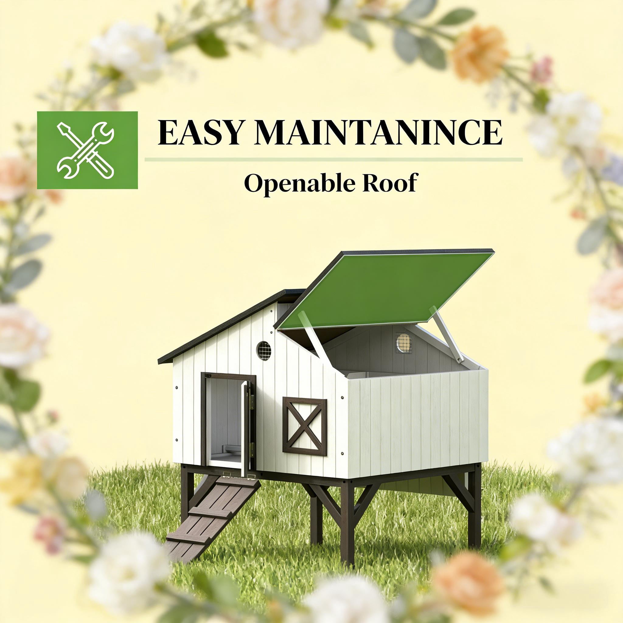 Pet House,Chicken Coop Hen House,Elevated Rabbit Hutch,Duck House