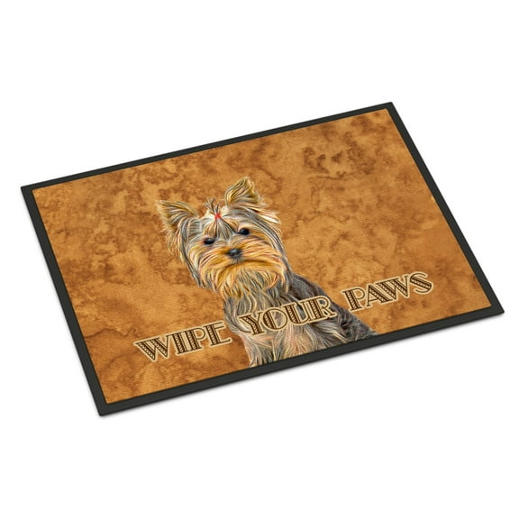 Carolines Treasures KJ1219JMAT Yorkie / Yorkshire Terrier Wipe your Paws Door Mat Indoor Rug or Outdoor Welcome Mat
