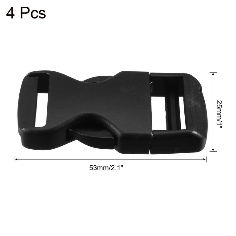 Uxcell 4pcs Black Plastic Side Quick Release Buckles Snap Clip for 20mm  Webbing Band