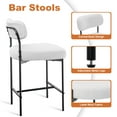 thumbnail image 6 of Hommpa Bar Stools Set of 3 with Back & Footrest 26" Counter Height Barstools Boucle Bar Chairs Modern Pub Chairs White Plush for Kitchen Island Bistro Coffee Shop Mid Back, 6 of 12