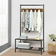 thumbnail image 3 of Giantex 3 in 1 Coat Rack, Classic Hall Trees w/5 Hooks, Shoe Rack & Bench, Entryway Storage Organizer, Easy Assembly, Coffee, 3 of 8