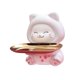 thumbnail image 4 of Bonita estatua de gato con bandeja, plato de dulces, almacenamiento de joyas, organizador de escritorio, escultura de estatuilla de resina para mesa, EstiloC Soledad Porta llaves de estatua de resina, 4 of 10