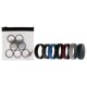 thumbnail image 1 of Juego de anillos de boda de silicona BR con borde de 8 mm - Negro de ROQ para hombres - Anillo de 7 x 11 mm, 1 of 8