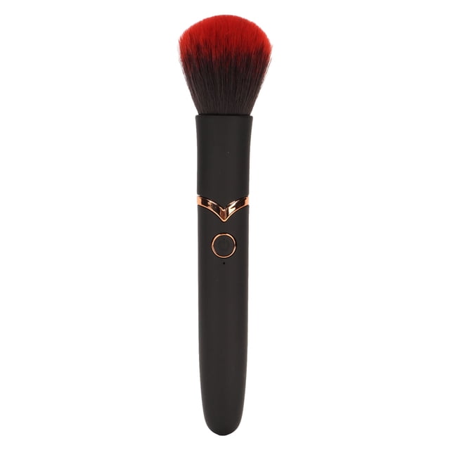 Cepillo de maquillaje recargable por USB, masajeador, 10 velocidades, cepillo cosmético electrónico ajustable para aliviar el dolor, cabezal redondo negro.