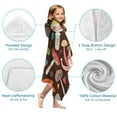 thumbnail image 7 of Colorful Mushroom Floral Brown Pattern Hooded Bath Towel，60"x35" for Ages 3 To 12 Kids, Quick Dry Lightweight Soft Microfiber Hood Beach Towel Cover Up for Kids, 7 of 7