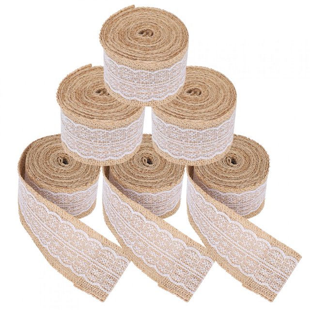 Rollo De Cinta De Arpillera Suave, Rollo De Lino De Encaje, 5 Piezas Para Fiesta De Cumpleaños Ccdes Otros