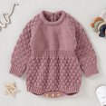 thumbnail image 2 of GiLiling Baby Girls and Boys Knit Romper - Cotton Long Sleeve Sweater Bodysuit for Daily Layering and Travel Wear (Pink, 0-3 Months), 2 of 9