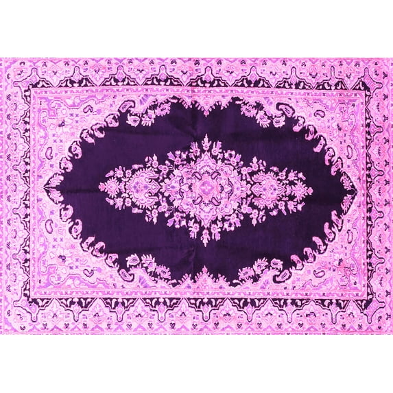 Ahgly Company Indoor Rectangle Medallion Pink Traditional Area Rugs, 8' x 10'