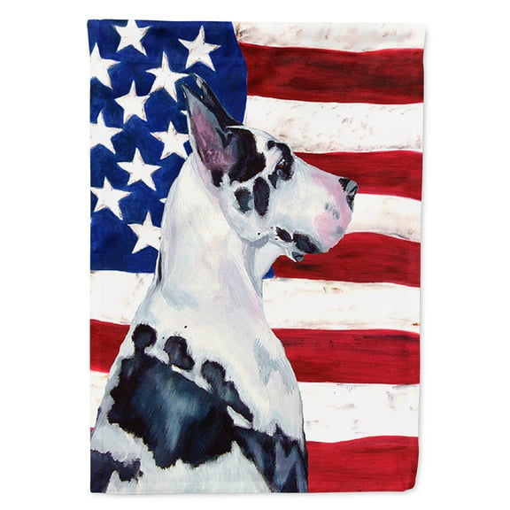 Carolines Treasures LH9013GF 11 x 15 In. Usa American Flag With Great Dane Flag- Garden Size