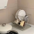 thumbnail image 4 of Dish Drainers Foldable X Shape 2 Tier Dish Drying Rack Dinner Plate Bowl Drying Holder Rack for Kitchen Counters, 4 of 12