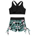 thumbnail image 4 of Yartina Girls' 2Piece Boyshort Tankini Swimsuit Sleeveless Crop Tank Top with Shorts Sets Swimming Lily 14, 4 of 7