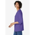thumbnail image 3 of Woman Within Plus Size Perfect Three-Quarter Sleeve V-Neck Tunic, 3 of 6