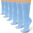 thumbnail image 1 of Basico Lightweight Slouchy socks for women | Light Blue Slouch Socks for Girls | Scrunch Socks | (6PK, Shoe Size 5-9 1/2), 1 of 5